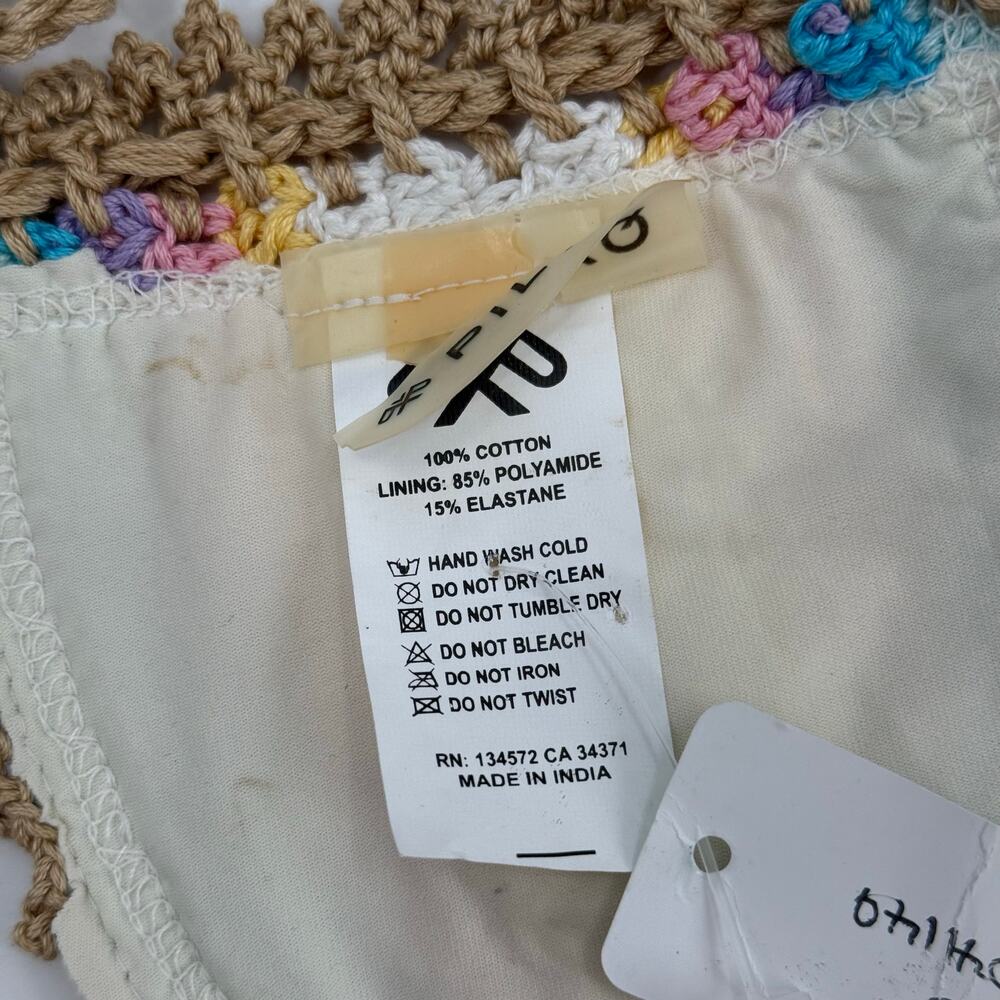 PILYQ PQ SWIM Bikini Top Size Small NWT Romance Crochet Triangle Halter Rainbow - Picture 10 of 16